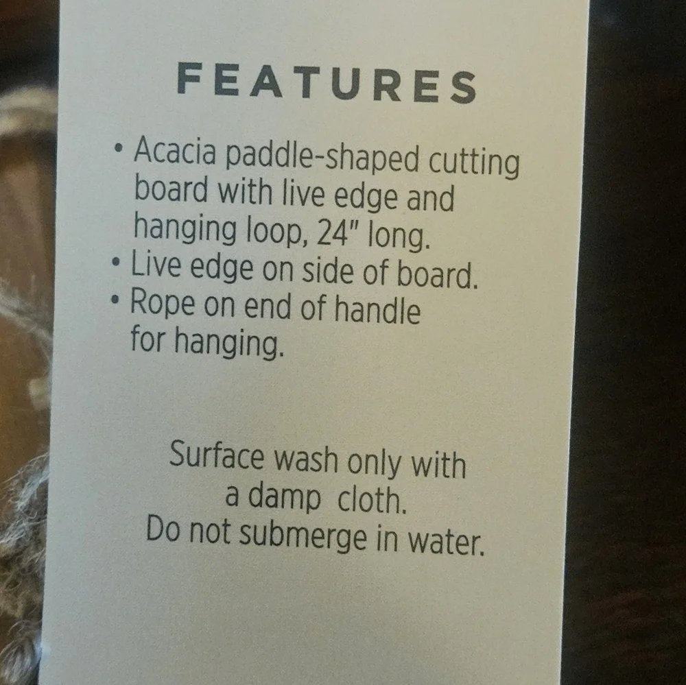 TOSCANA serving plank engraving says gratitude and Thanks.